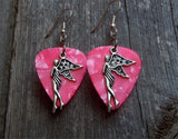 CLEARANCE Fairy Standing Sideways Charm Guitar Pick Earrings - Pick Your Color