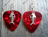 Fish Bone Charm Guitar Pick Earrings - Pick Your Color