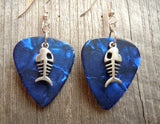 Fish Bone Charm Guitar Pick Earrings - Pick Your Color