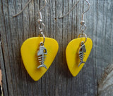 Fish Bone Charm Guitar Pick Earrings - Pick Your Color