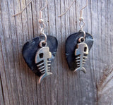 CLEARANCE Large Fish Bone Charm Guitar Pick Earrings - Pick Your Color
