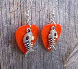 CLEARANCE Large Fish Bone Charm Guitar Pick Earrings - Pick Your Color