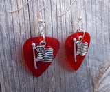 CLEARANCE American Flag Charm Guitar Pick Earrings - Pick Your Color