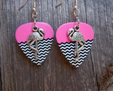 Flamingo Charm Guitar Pick Earrings - Pick Your Color
