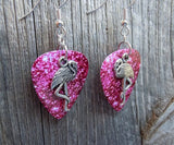 Flamingo Charm Guitar Pick Earrings - Pick Your Color