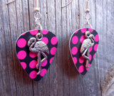 Flamingo Charm Guitar Pick Earrings - Pick Your Color