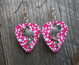 Flamingo Charm Guitar Pick Earrings - Pick Your Color