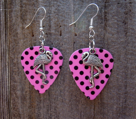 Flamingo Charm Guitar Pick Earrings - Pick Your Color