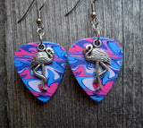 Flamingo Charm Guitar Pick Earrings - Pick Your Color