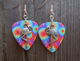 Flamingo Charm Guitar Pick Earrings - Pick Your Color