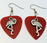 Flamingo Charm Guitar Pick Earrings - Pick Your Color