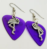 Flamingo Charm Guitar Pick Earrings - Pick Your Color