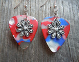CLEARANCE Flower Charm Guitar Pick Earrings - Pick Your Color