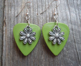 CLEARANCE Flower Charm Guitar Pick Earrings - Pick Your Color