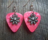 CLEARANCE Flower Charm Guitar Pick Earrings - Pick Your Color