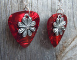 CLEARANCE Flower Charm Guitar Pick Earrings - Pick Your Color
