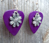 CLEARANCE Flower Charm Guitar Pick Earrings - Pick Your Color