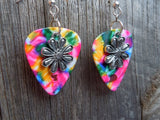 CLEARANCE Flower Charm Guitar Pick Earrings - Pick Your Color