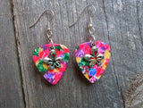 CLEARANCE Funky Flower Charm Guitar Pick Earrings - Pick Your Color
