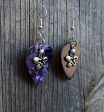 CLEARANCE Funky Flower Charm Guitar Pick Earrings - Pick Your Color