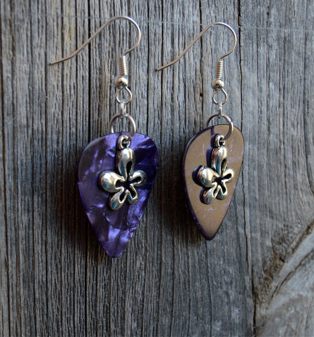 CLEARANCE Funky Flower Charm Guitar Pick Earrings - Pick Your Color