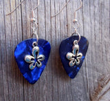 CLEARANCE Funky Flower Charm Guitar Pick Earrings - Pick Your Color
