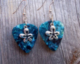 CLEARANCE Funky Flower Charm Guitar Pick Earrings - Pick Your Color