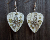 CLEARANCE Funky Flower Charm Guitar Pick Earrings - Pick Your Color