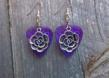 CLEARANCE Flower Carnation Charm Guitar Pick Earrings - Pick Your Color