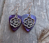 CLEARANCE Flower Carnation Charm Guitar Pick Earrings - Pick Your Color