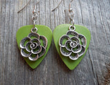 CLEARANCE Flower Carnation Charm Guitar Pick Earrings - Pick Your Color
