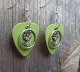 CLEARANCE Flower Charm Guitar Pick Earrings - Pick Your Color