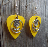 CLEARANCE Flower Charm Guitar Pick Earrings - Pick Your Color