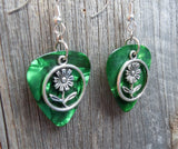 CLEARANCE Flower Charm Guitar Pick Earrings - Pick Your Color