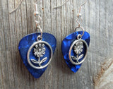 CLEARANCE Flower Charm Guitar Pick Earrings - Pick Your Color