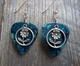 CLEARANCE Flower Charm Guitar Pick Earrings - Pick Your Color
