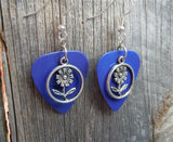 CLEARANCE Flower Charm Guitar Pick Earrings - Pick Your Color