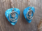 CLEARANCE Flower Charm Guitar Pick Earrings - Pick Your Color