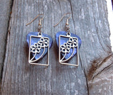 Framed Flower Charm Guitar Pick Earrings - Pick Your Color