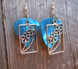 Framed Flower Charm Guitar Pick Earrings - Pick Your Color