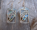Framed Flower Charm Guitar Pick Earrings - Pick Your Color