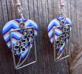 Framed Flower Charm Guitar Pick Earrings - Pick Your Color