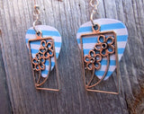 Framed Flower Charm Guitar Pick Earrings - Pick Your Color