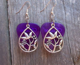 CLEARANCE Flowers in a Teardrop Charm Guitar Pick Earrings - Pick Your Color