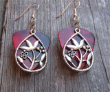CLEARANCE Flowers in a Teardrop Charm Guitar Pick Earrings - Pick Your Color