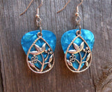 CLEARANCE Flowers in a Teardrop Charm Guitar Pick Earrings - Pick Your Color