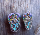 CLEARANCE Flowers in a Teardrop Charm Guitar Pick Earrings - Pick Your Color