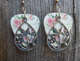 CLEARANCE Flowers in a Teardrop Charm Guitar Pick Earrings - Pick Your Color