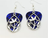 CLEARANCE Flowers in a Teardrop Charm Guitar Pick Earrings - Pick Your Color