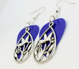 CLEARANCE Flowers in a Teardrop Charm Guitar Pick Earrings - Pick Your Color